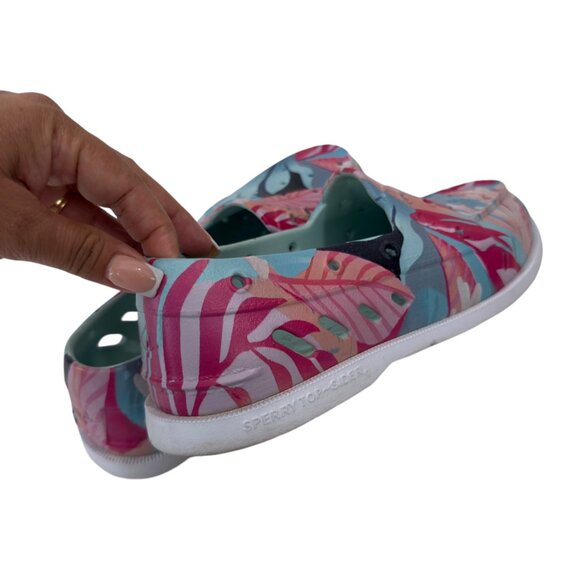 Sperry Top-Sider Rubber MENS SZ 8  Multicolored Leaf Print Slip-On Shoes - Picture 6 of 10